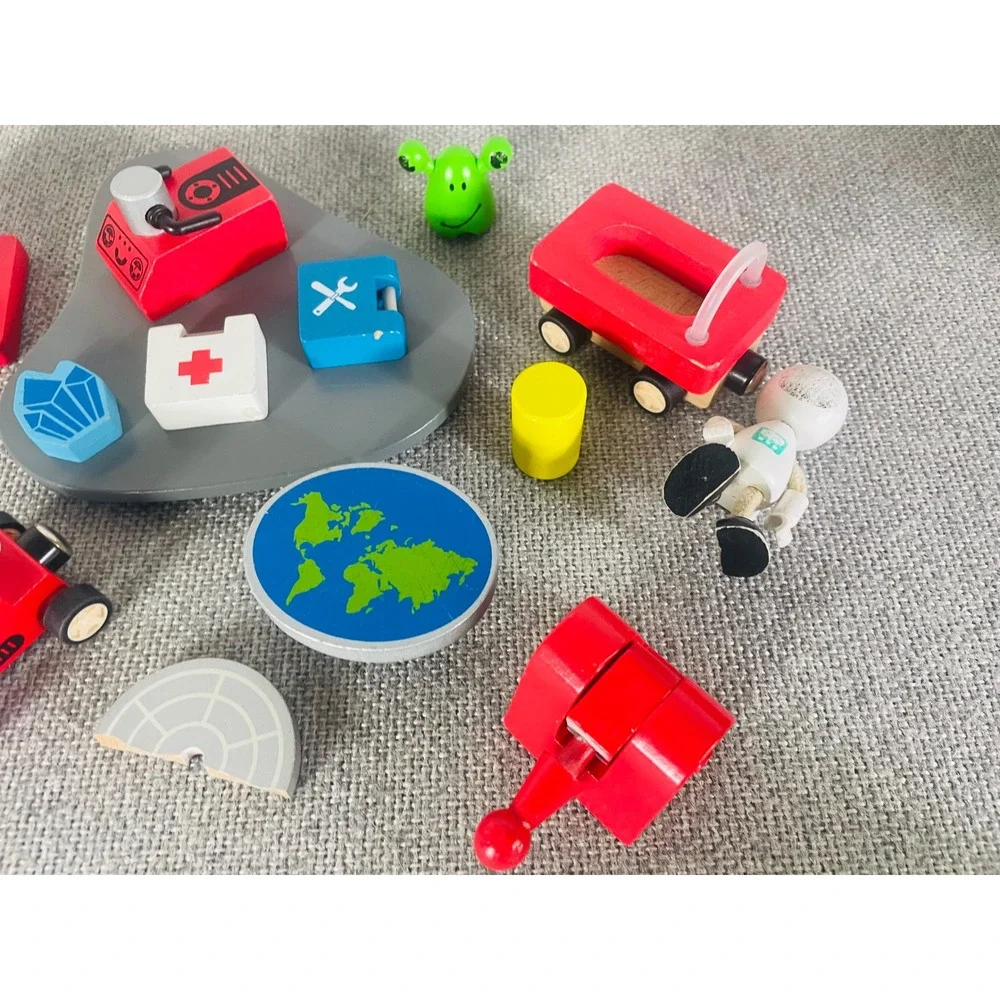 Hape Four Stage Rocket Ship Wooden Space Toy Replacement Parts Pieces Lot